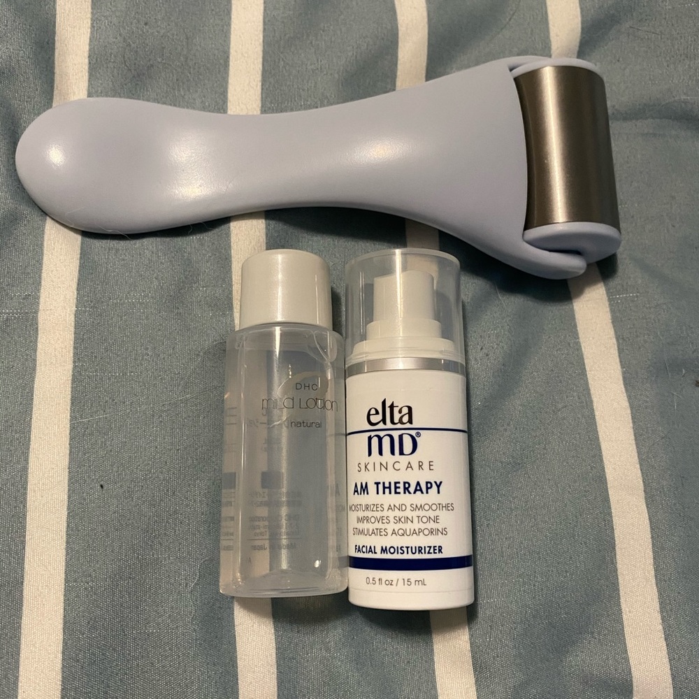 Ice roller, toner, moisturizer